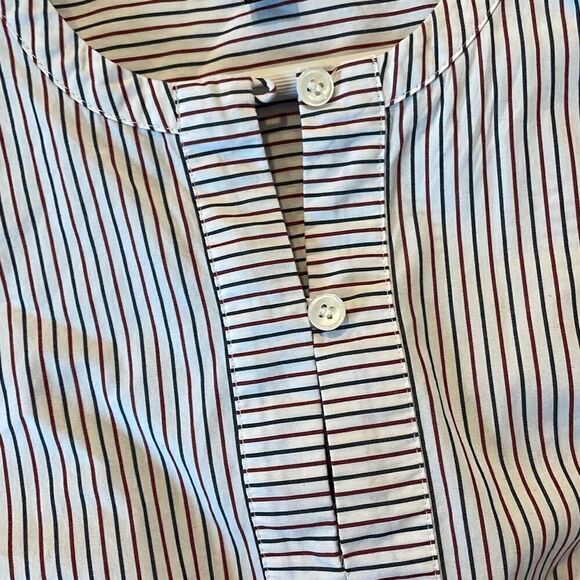 J.Crew striped embroidered tie front blouse size M - Picture 11 of 13